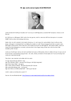 A preview of a PDF biography for Capton, Leslie James